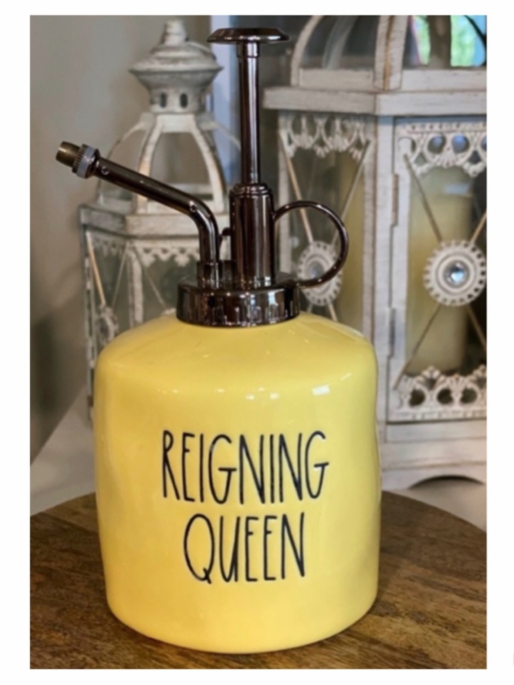 NEW Rae Dunn “Reigning Queen” Yellow Plant Mister Ceramic Bee Garden Decor 🐝